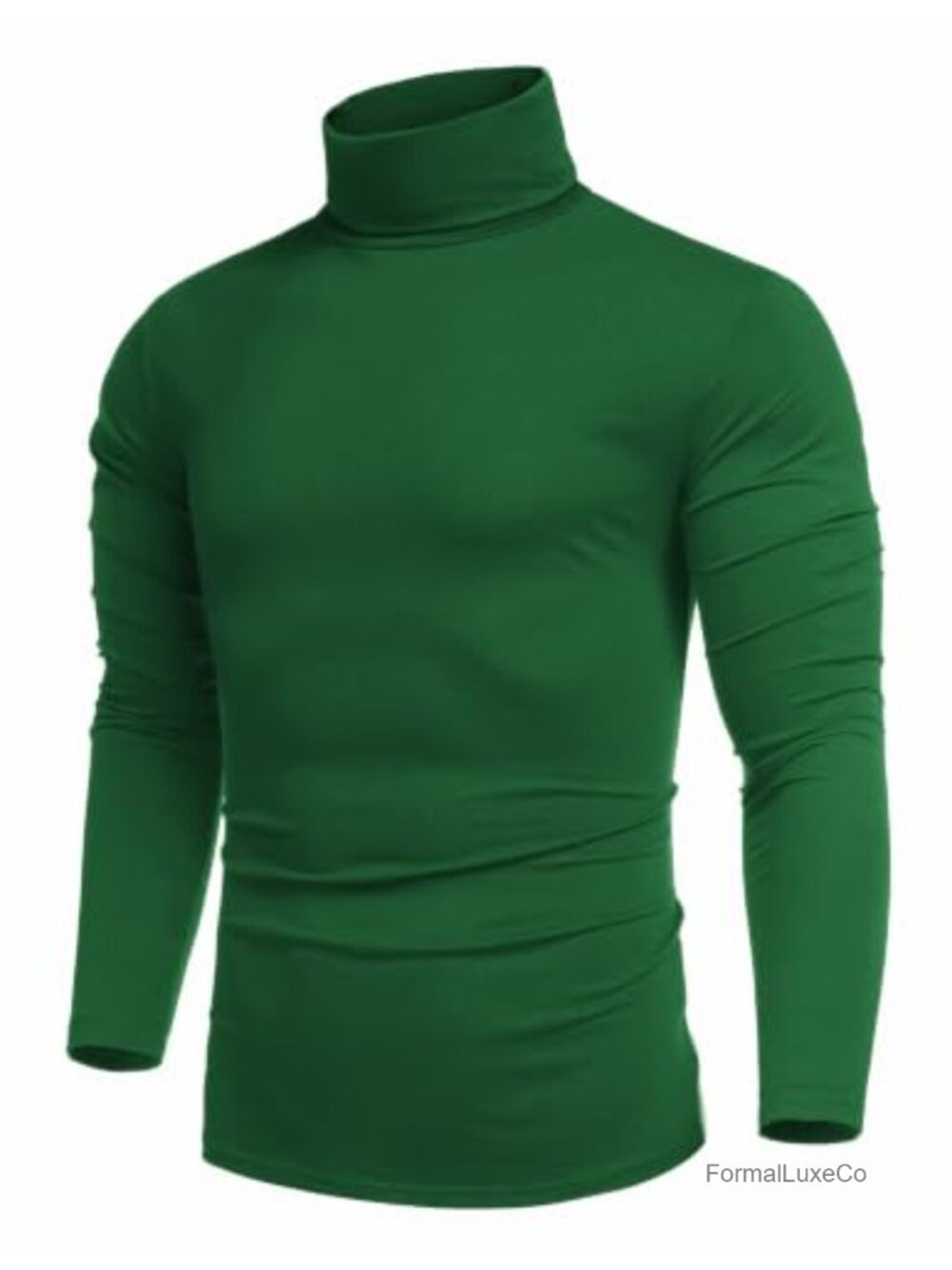 Slim Fit Turtleneck Long Sleeve Thermal Shirt with Micro Fleece Lining for Men